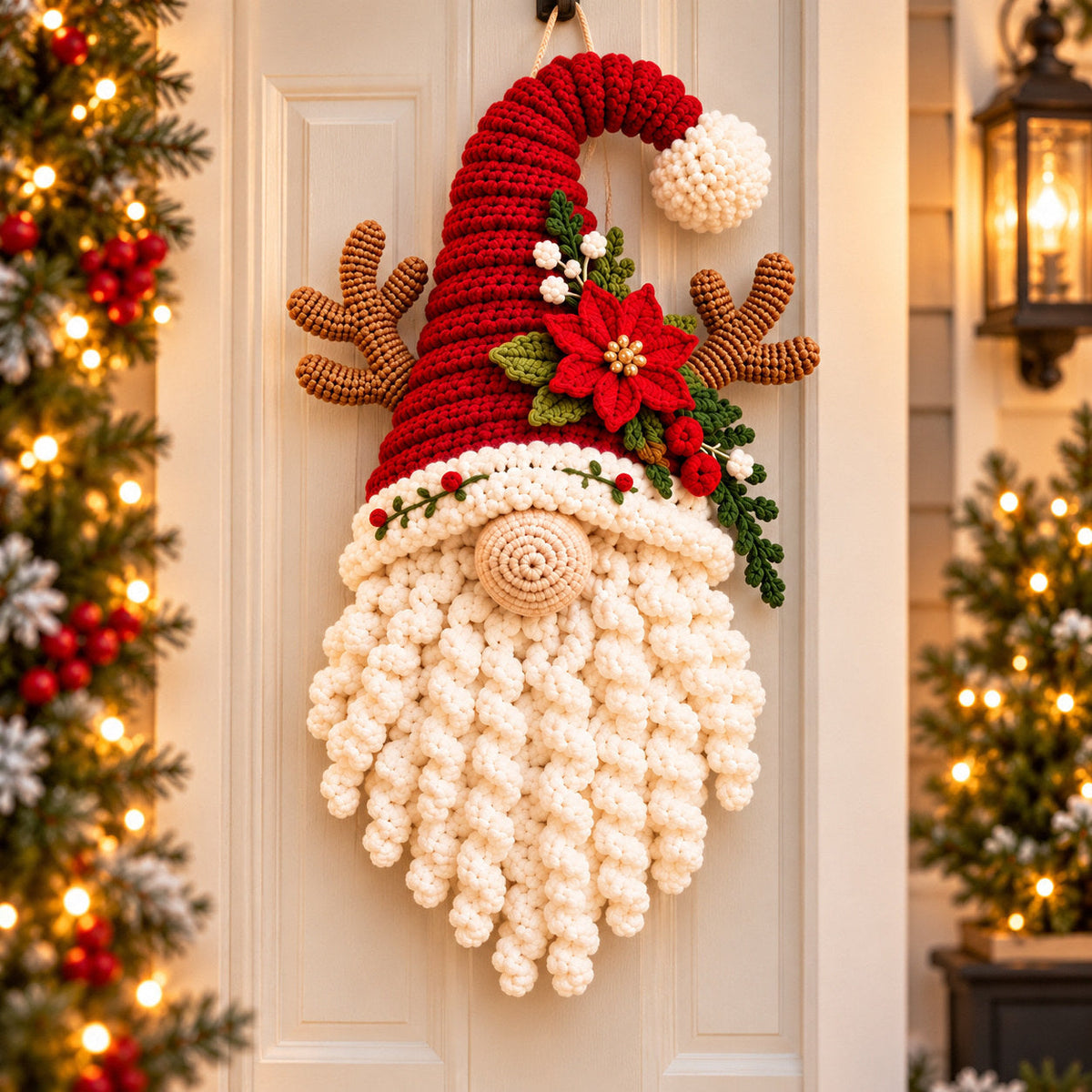 🦌🎄 Reindeer Gnome Crochet Pattern™ | Santa Hat Door Hanger