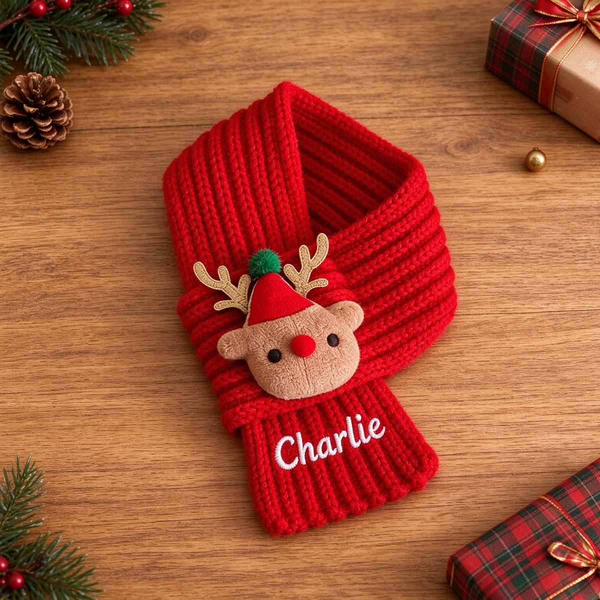 🧵🎄 DIY Christmas Pet Scarf Kit – Stitch Your Pet’s Name Yourself