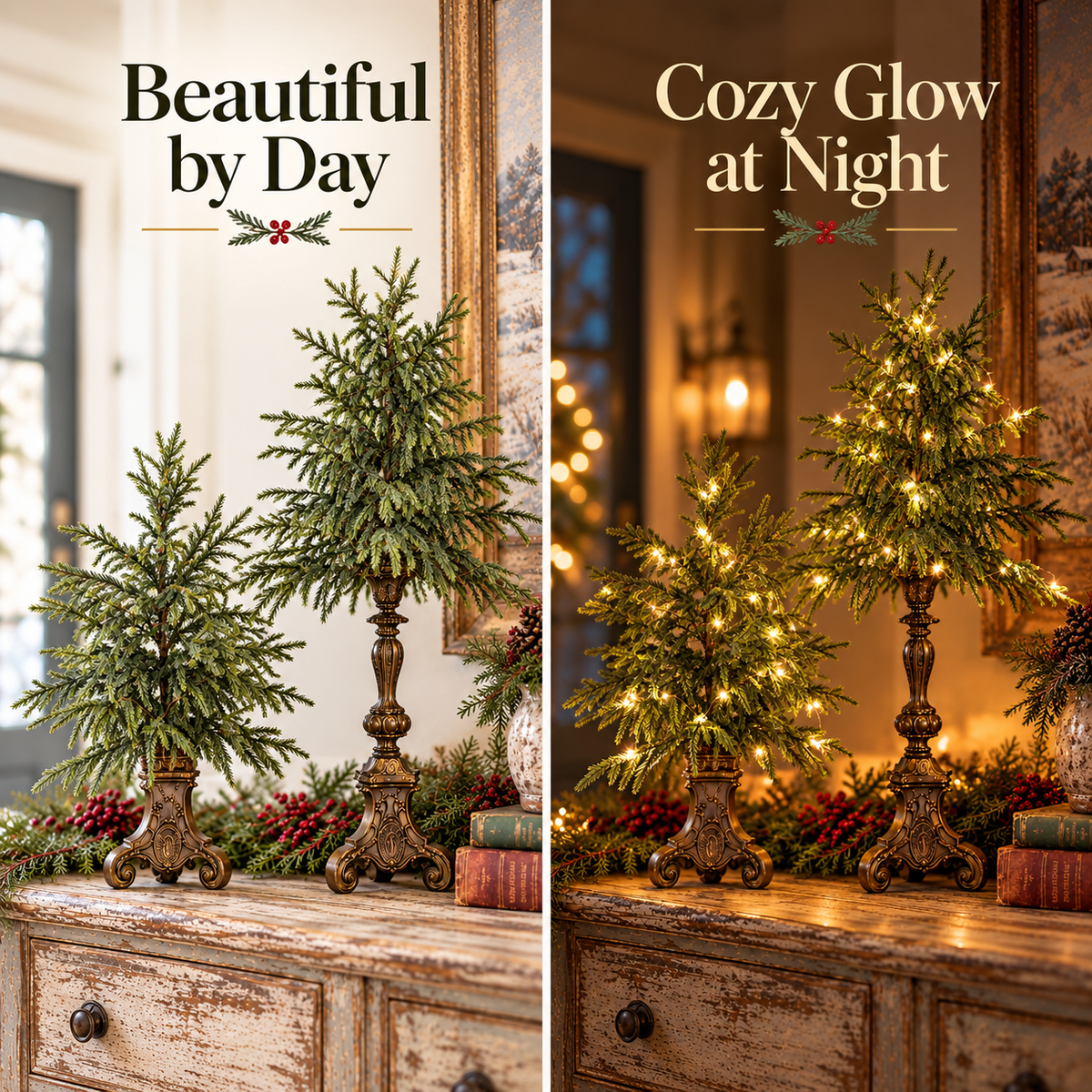 🎄 Vintage Christmas Forest | Tabletop Tree Collection