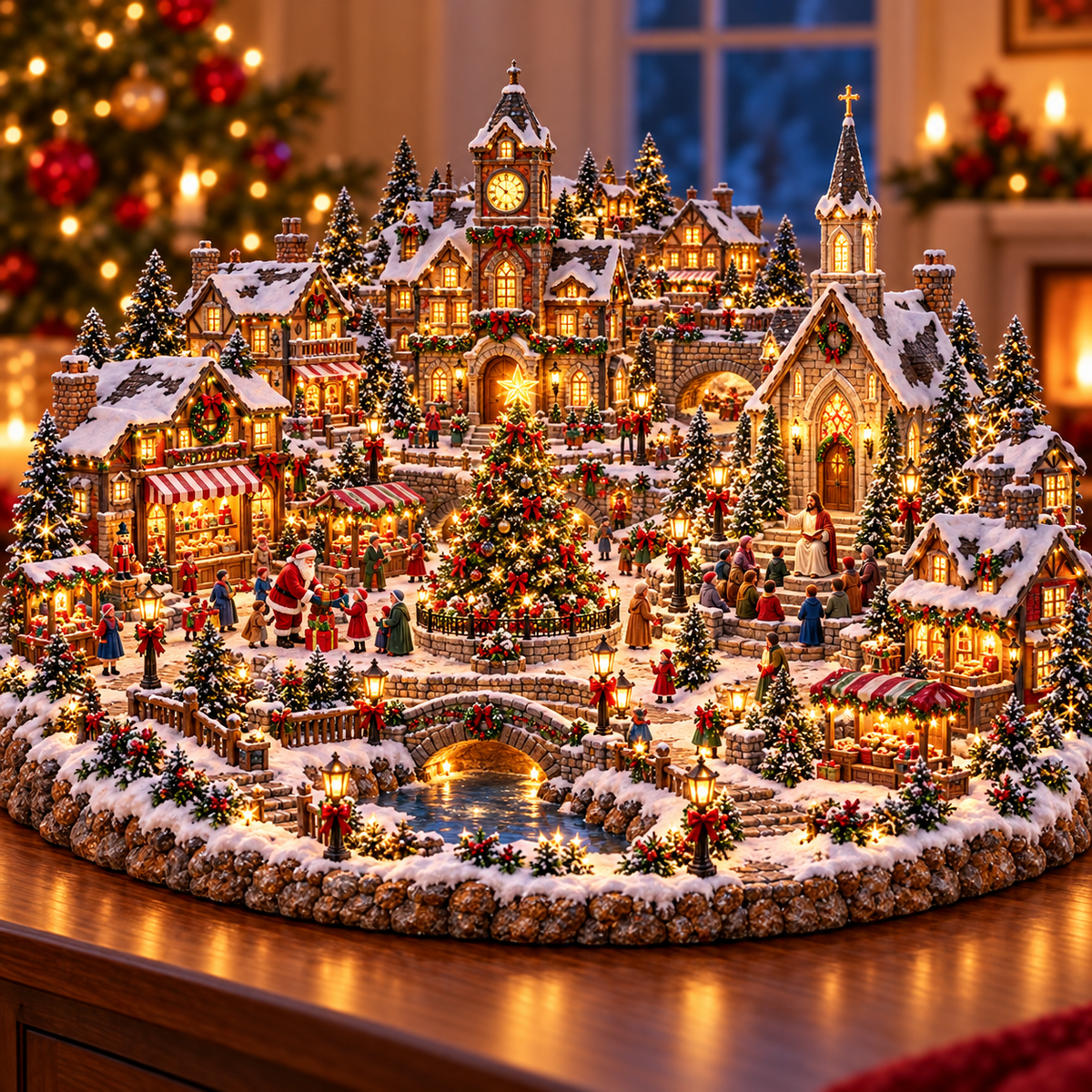 🔥Last Day 50%✨✝️ Holy Christmas Wonderland™ | Lighted Jesus & Santa Village