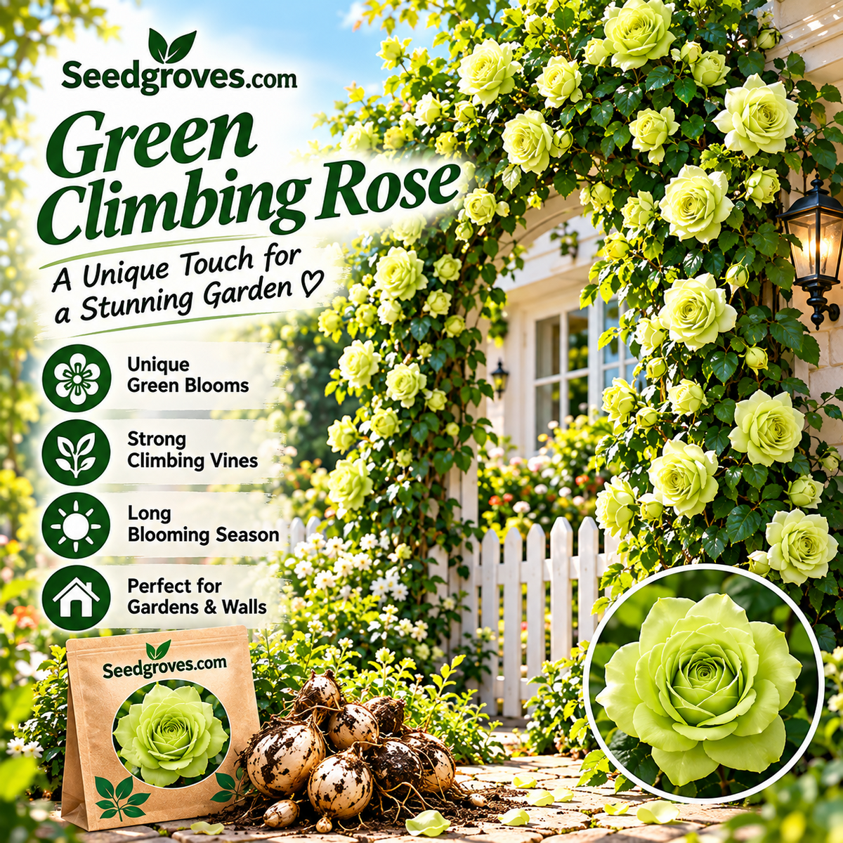 🌹🌿 Colorful Climbing Rose– Elegant Blooms for Fences, Arches & Entrances