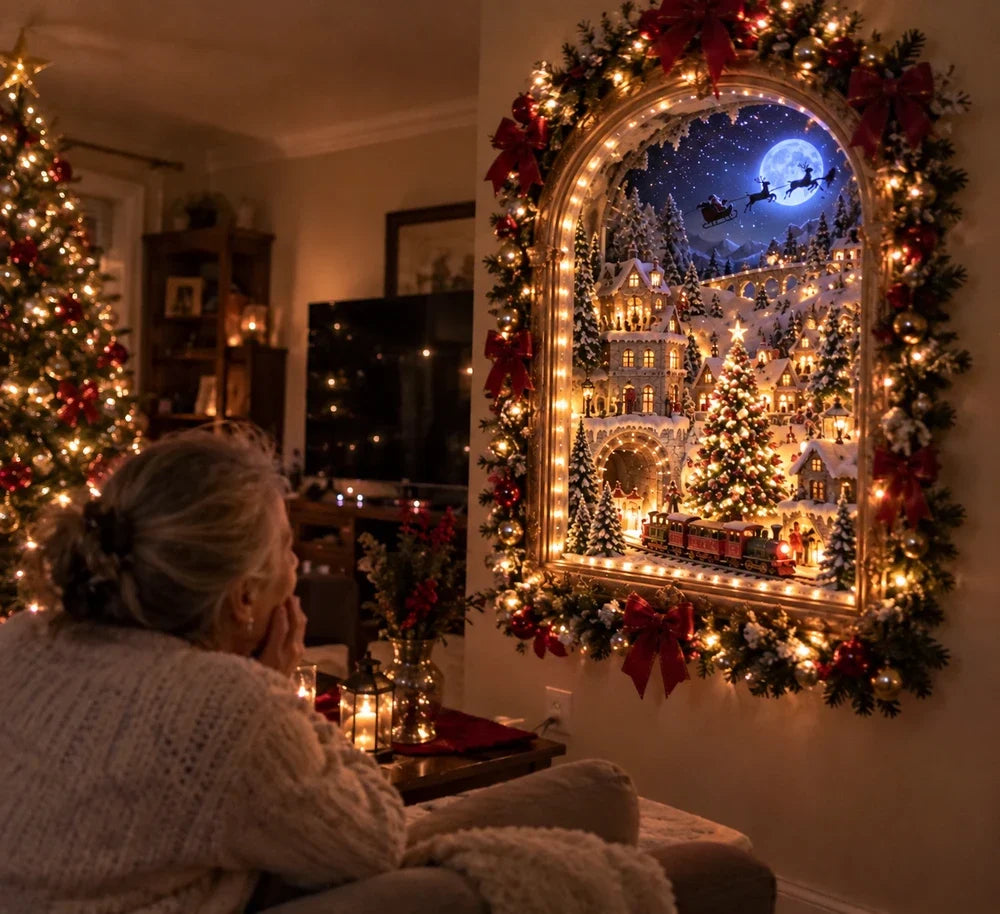 ⭐ 🎄✨ Christmas Magic Portal | A Moving Christmas Village Inside Your Wall