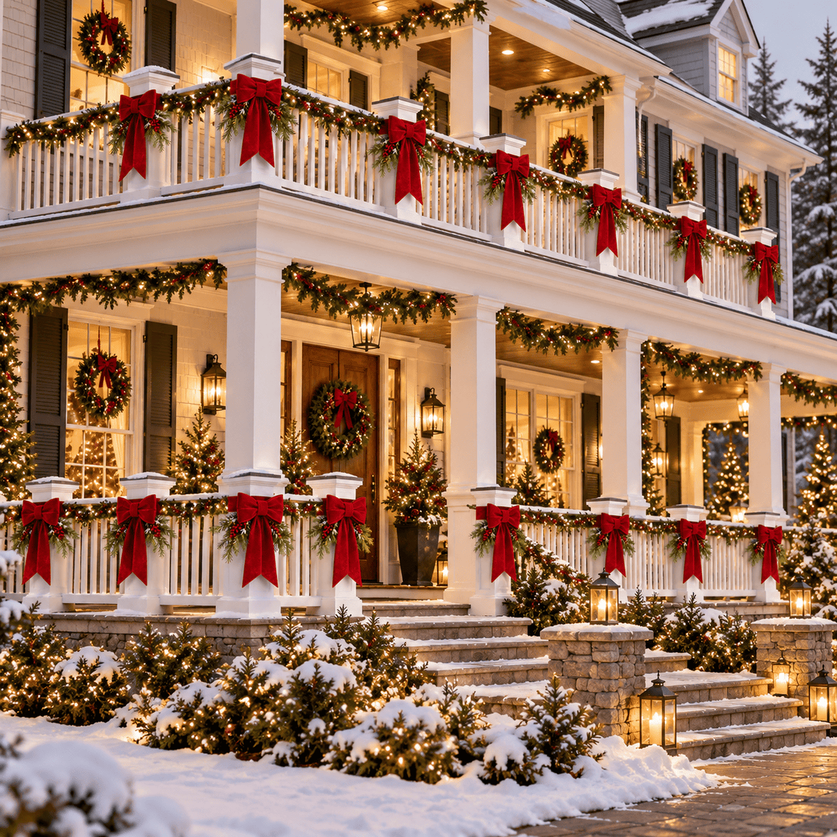 ❤️🏡Christmas Porch Bow Decorations