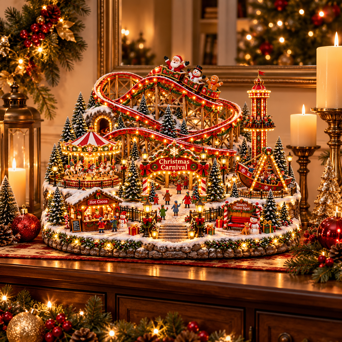 🔥Last Day 50%🎢🎄 Christmas Carnival Village™ | Animated Lighted Holiday Scene