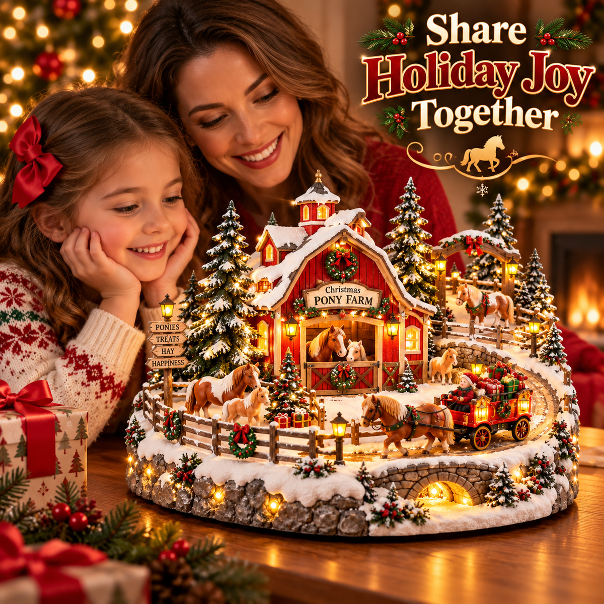 🐴🎄 Pony Christmas Village™ | Animated Holiday Farm Scene