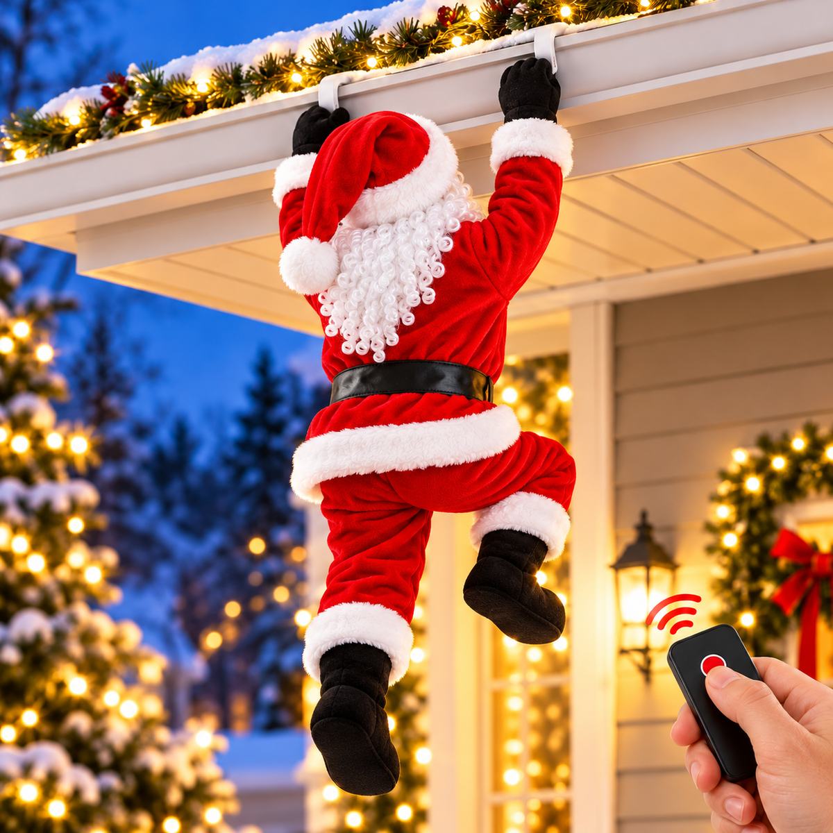 🎅🏠 Santa’s Rooftop Climb™ | Remote-Controlled Animated Christmas Decoration