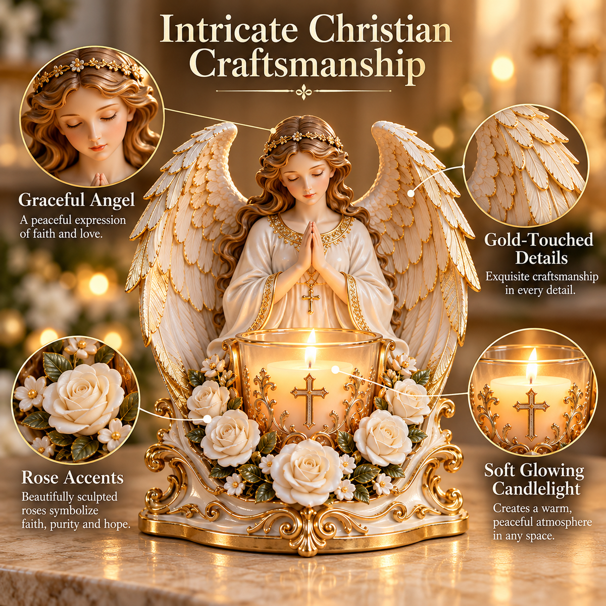 ✝️🕯️ Light of Faith™ – Sacred Christian Prayer Candle Holder
