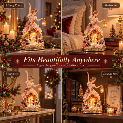 🩰✨ Winter Ballerina Story Lamp – A Glowing Christmas World Beneath Her Dress