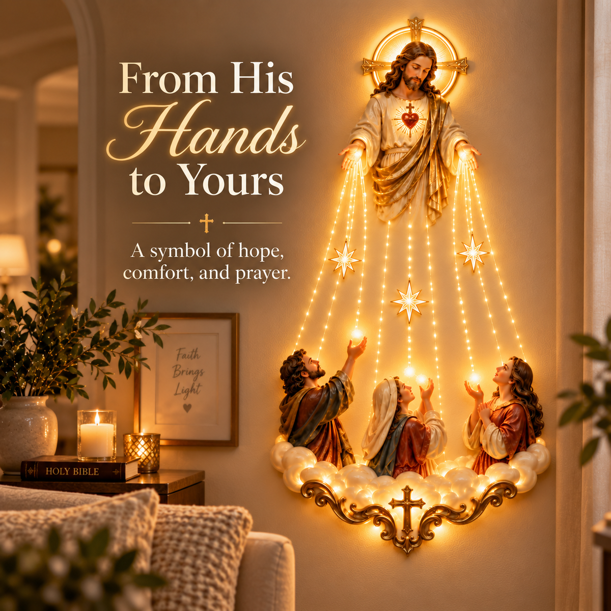 ✝️🕯️ Sacred Heart Glow™ | Christian Prayer Wall Light