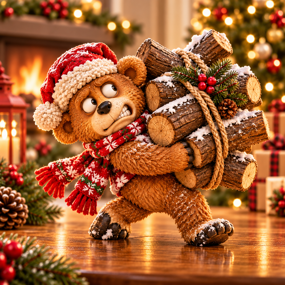 🐑Little Woolly's Christmas Mission™ – Whimsical Sheep Carrying Christmas Tree Figurine