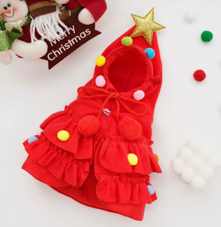 🐶✨ Festive Tree Pet Cape – Cute Christmas Costume for Dogs & Cats