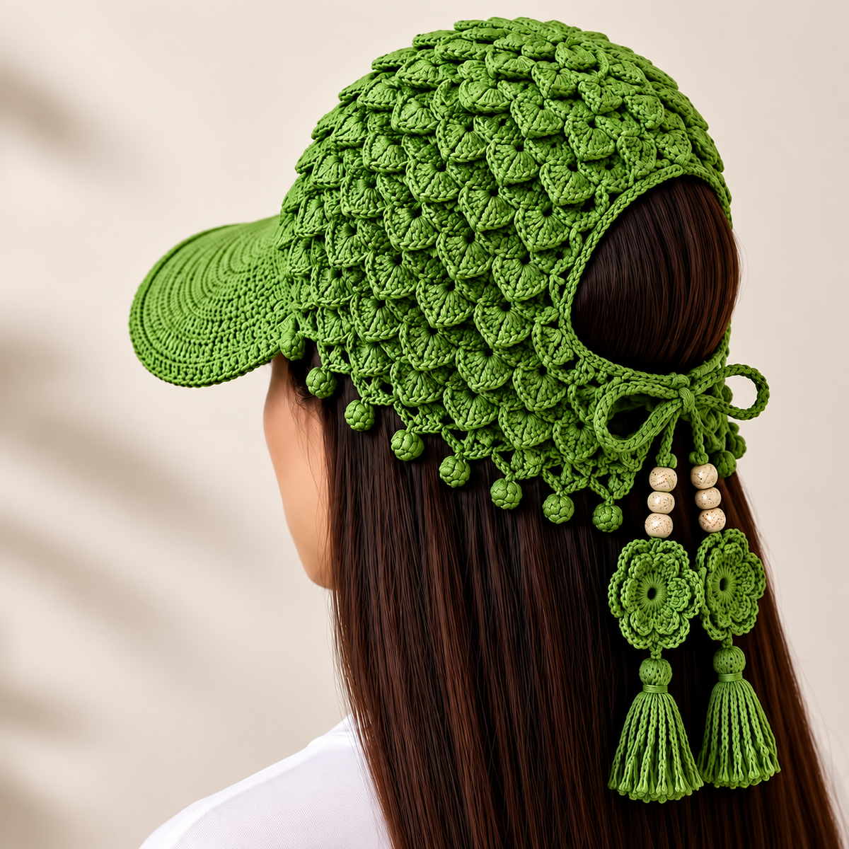 🍂🧶 Handmade Crochet Garden Cap – Floral & Woodland Collection