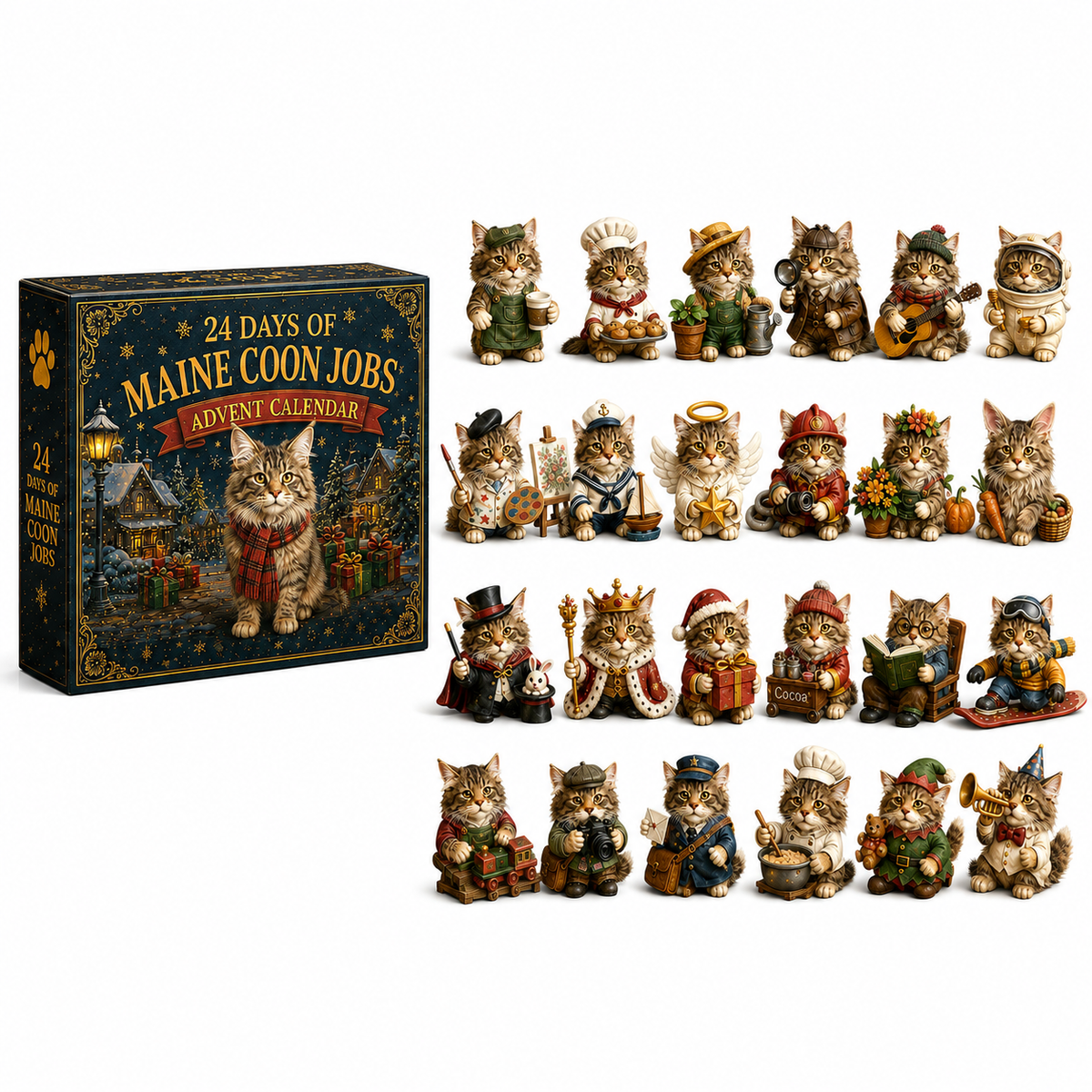 🐱💼 Maine Coon Jobs Advent Calendar – 24 Cats at Work