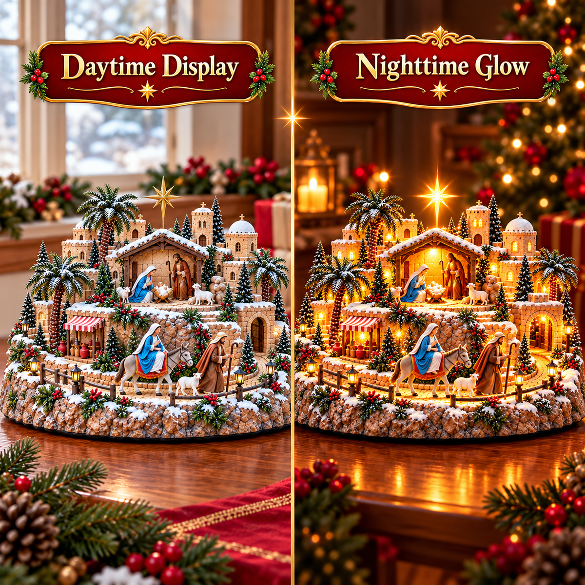 ✨🙏 Bethlehem Journey – Illuminated Nativity Christmas Display
