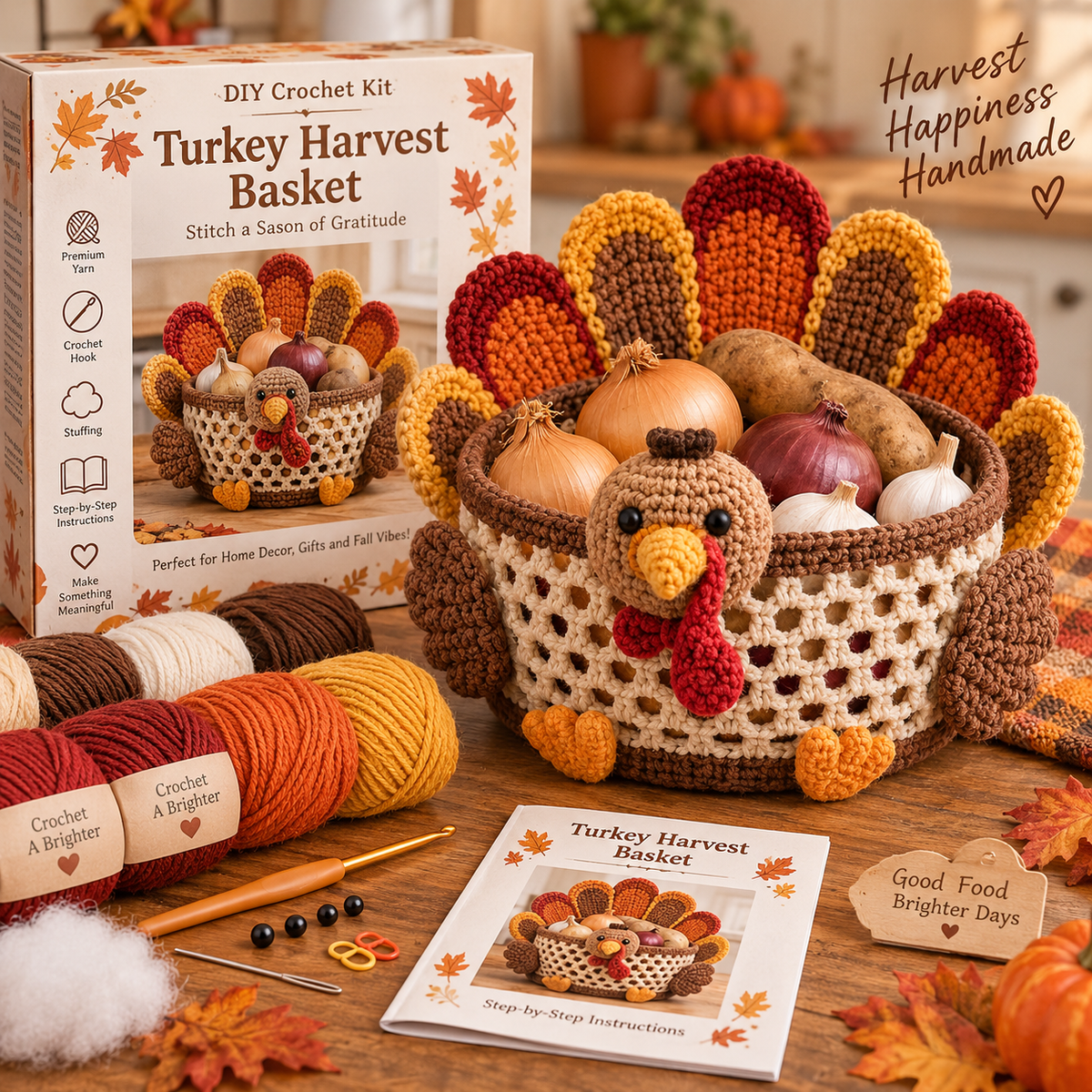 🥕🍁 Garden to Basket™ | Crochet Harvest Storage DIY Kit