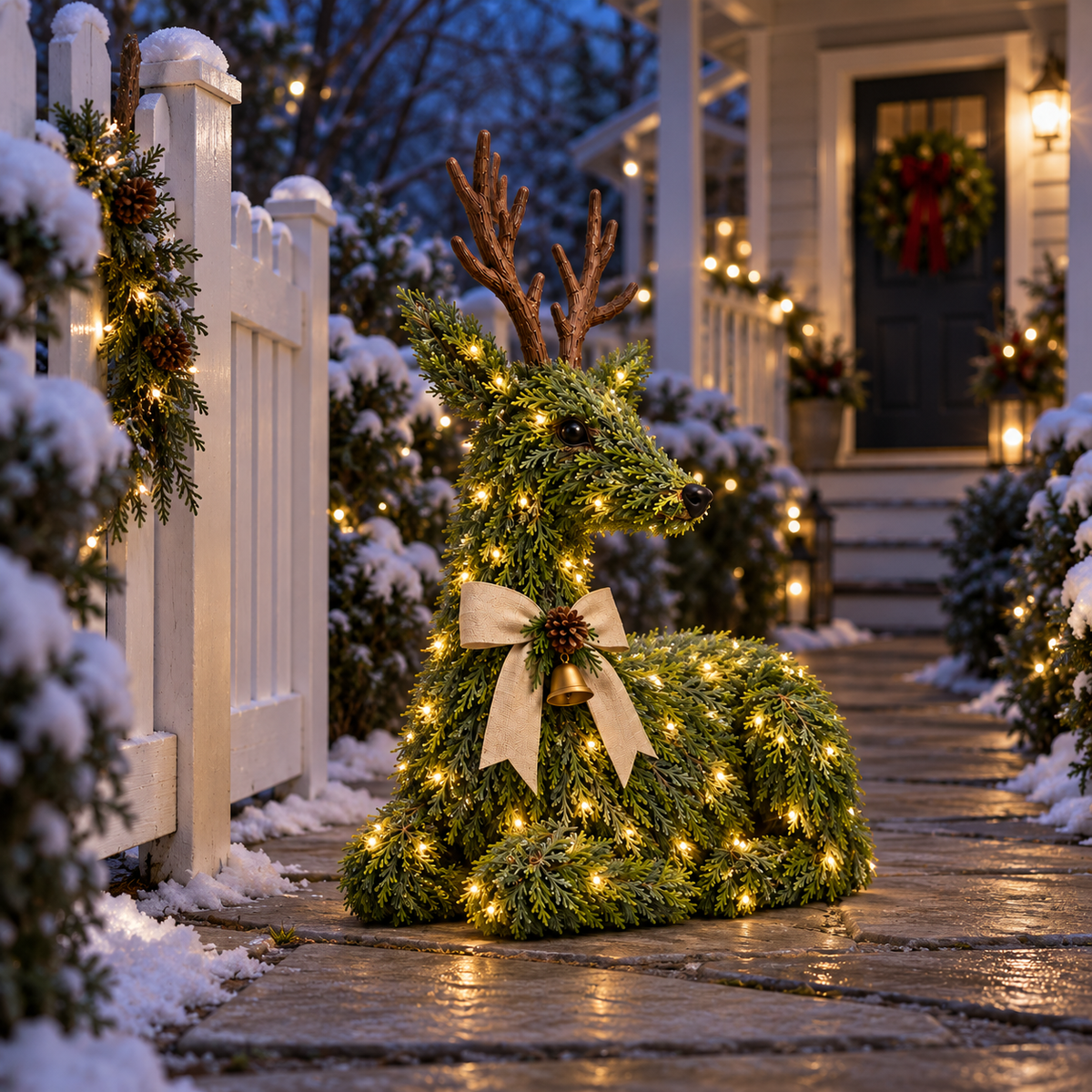 Evergreen Reindeer Christmas Decoration