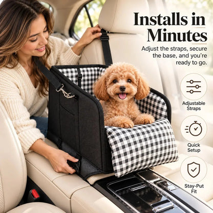 🐾🚙 PawNest Ride™ | Small Dog Center Console Car Seat