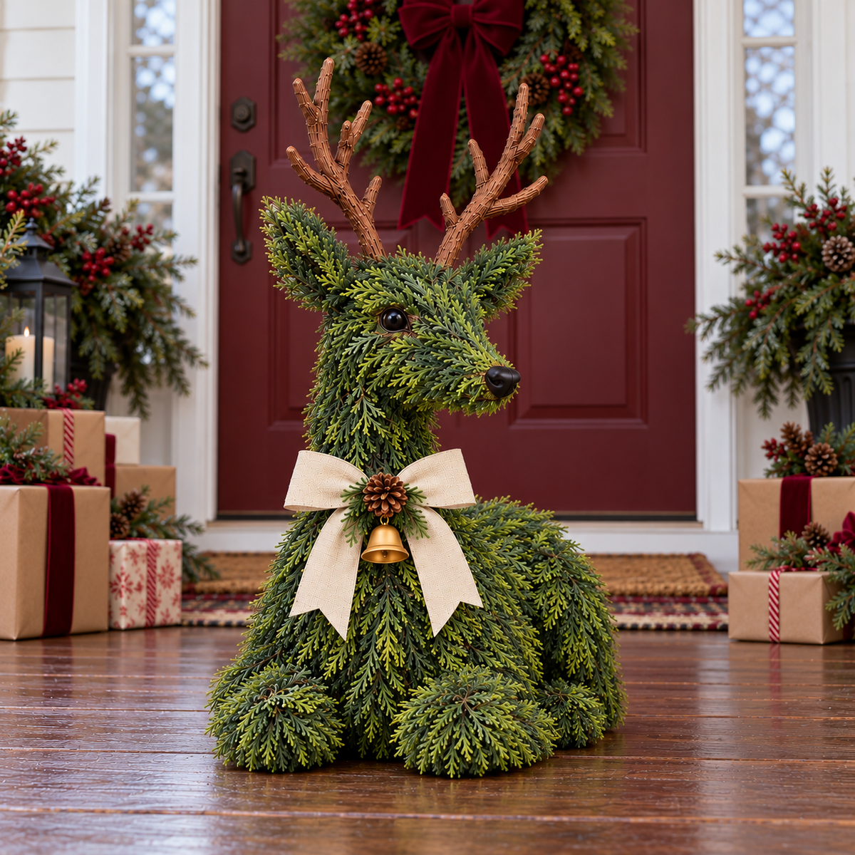 Evergreen Reindeer Christmas Decoration