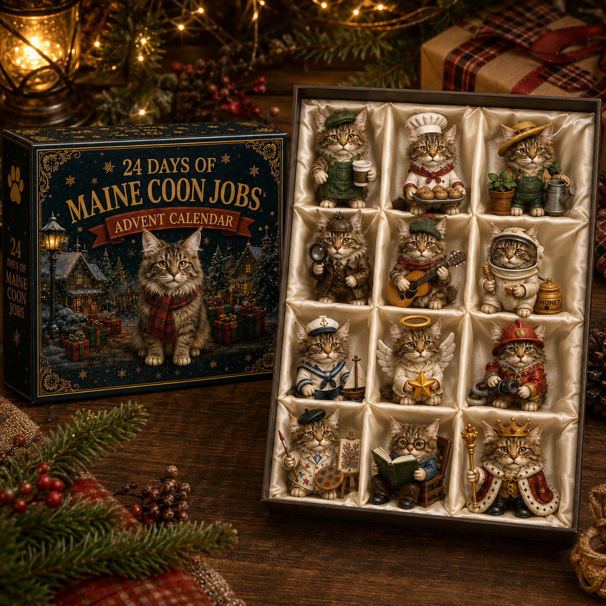 🐱💼 Maine Coon Jobs Advent Calendar – 24 Cats at Work