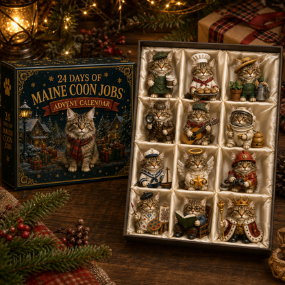 🐱💼 Maine Coon Jobs Advent Calendar – 24 Cats at Work