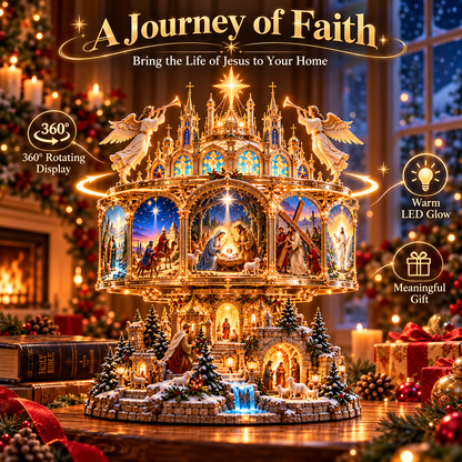 ⛪✨ Sacred Story Glow™ | Rotating Nativity Display