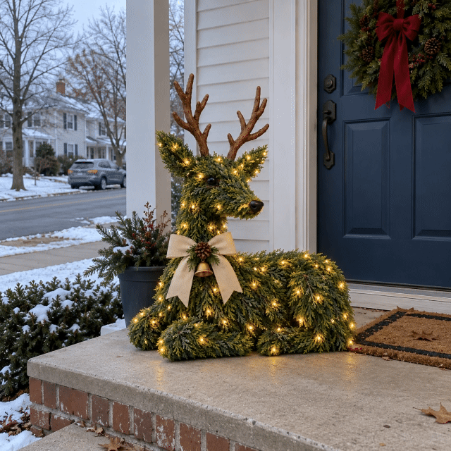 Animated gallery showing glowing evergreen reindeer