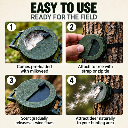 🍃🏕️Bow Hunting Milkweed Dispenser - Wind Indicator Fluff For Saddle Hunters