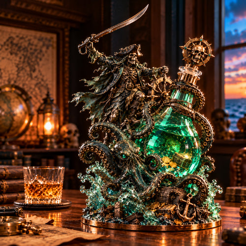 🏴‍☠️🐙 The Kraken’s Cursed Treasure | Pirate Liquor Bottle