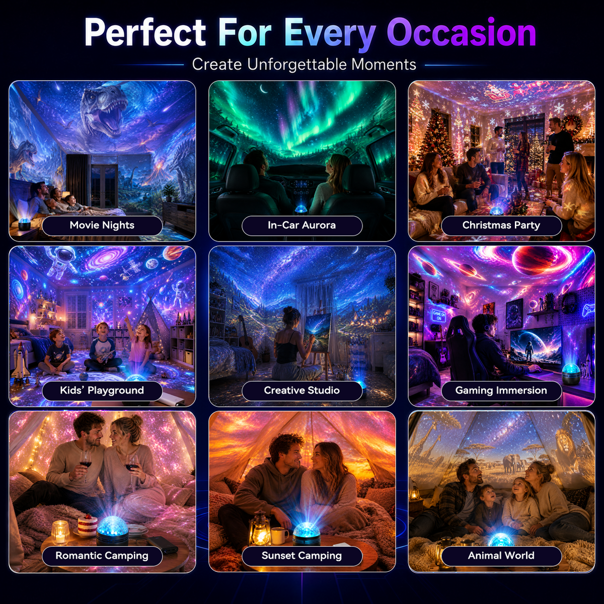 🌌 Celestial Rift™ | 360° Immersive Starfield Projector