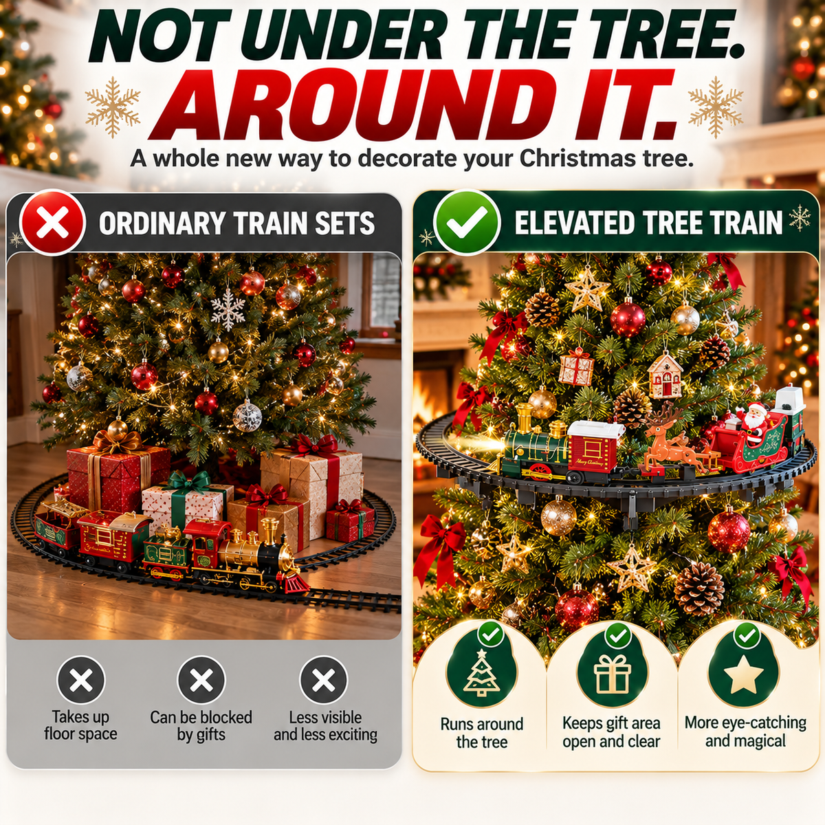 🚂🎄 Christmas Express Around the Tree™ | 37-Piece Light & Sound Train Set