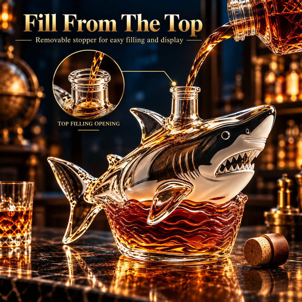 🦈 Legacy of the Deep™ | 50th Anniversary Shark Whiskey Decanter
