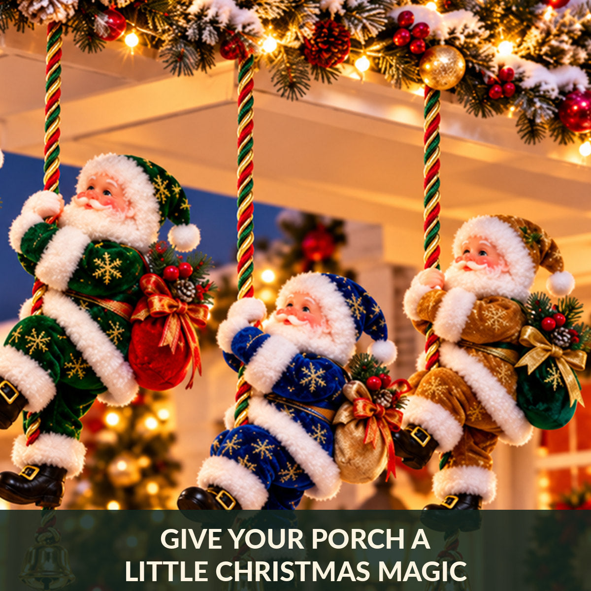 🎅🎄 Climbing Santa™ | Festive Christmas Rope Hanging Decor