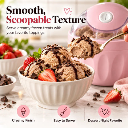 🍦 Mini Homemade Ice Cream Maker – Compact One-Touch Frozen Dessert Machine