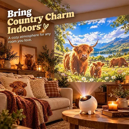 ✨🐮 Cozy Highland Light™ | Highland Cow Room Projector