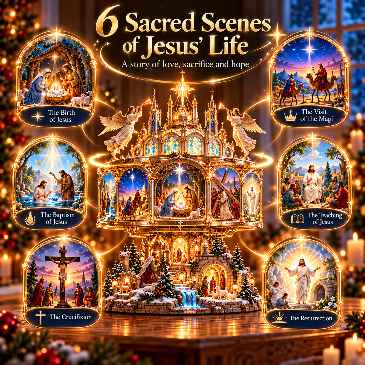 🔥LAST DAY 49% OFF✝️🌟 A Christmas Story in Motion | 360° Lighted Nativity Display