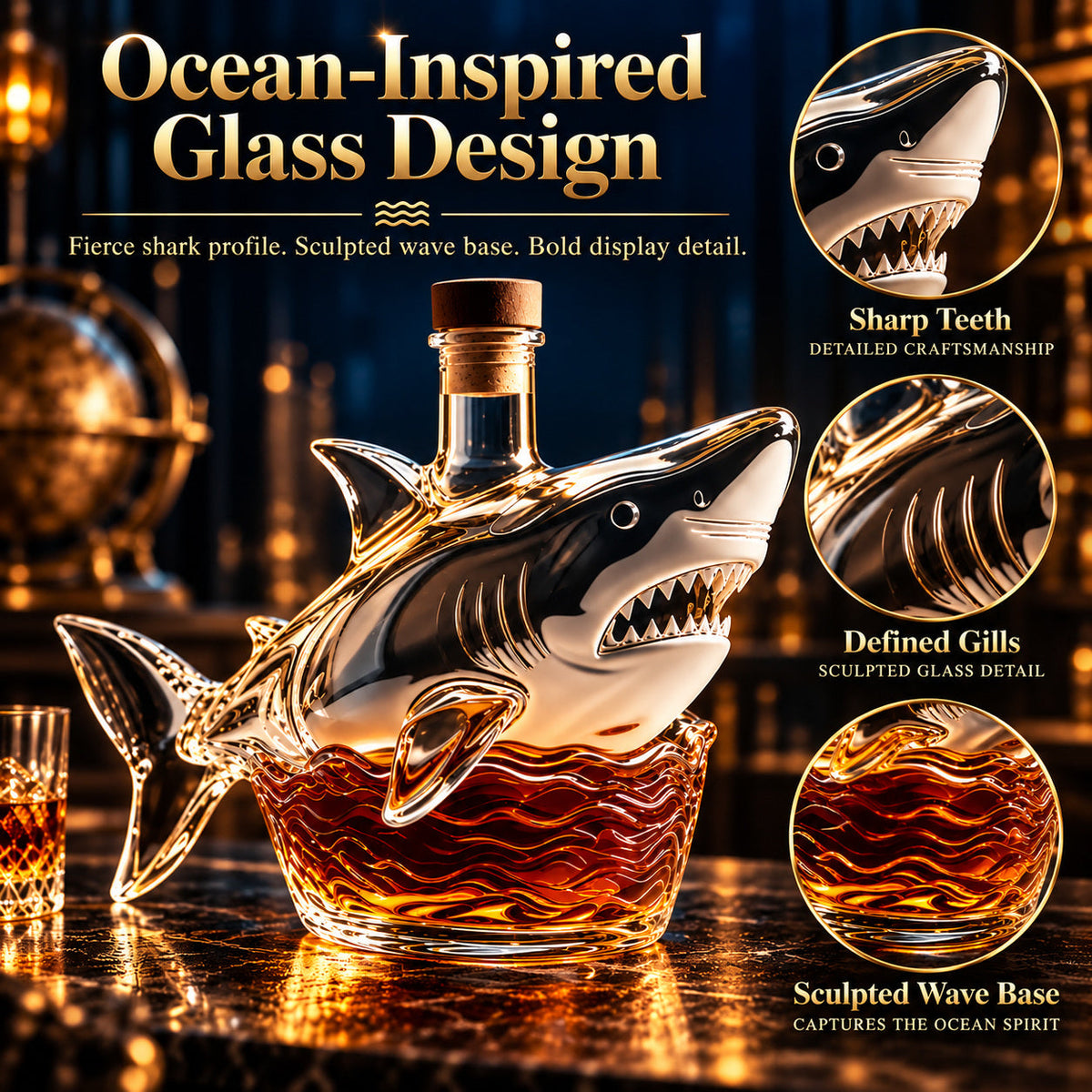 🦈 Legacy of the Deep™ | 50th Anniversary Shark Whiskey Decanter
