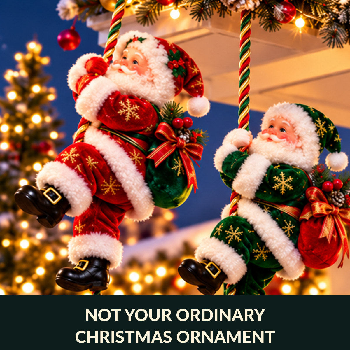 🎅🎄 Climbing Santa™ | Festive Christmas Rope Hanging Decor