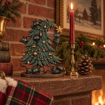 🎄🐈 Midnight Mischief™ | Cute Black Cat Christmas Tree Decor