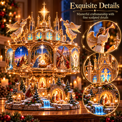 ⛪✨ Sacred Story Glow™ | Rotating Nativity Display
