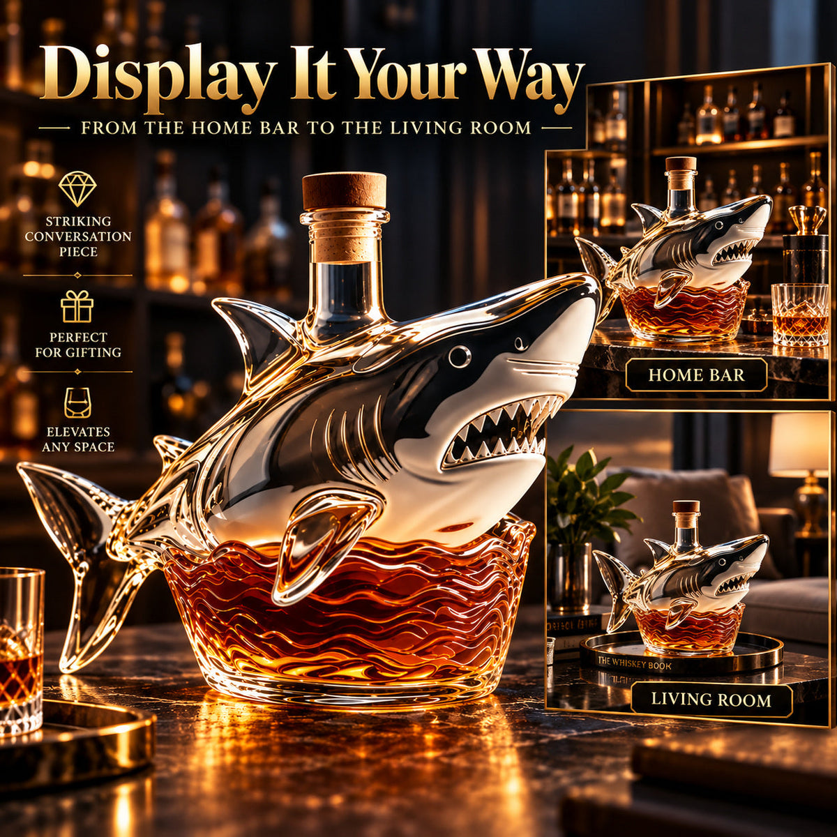 🦈 Legacy of the Deep™ | 50th Anniversary Shark Whiskey Decanter