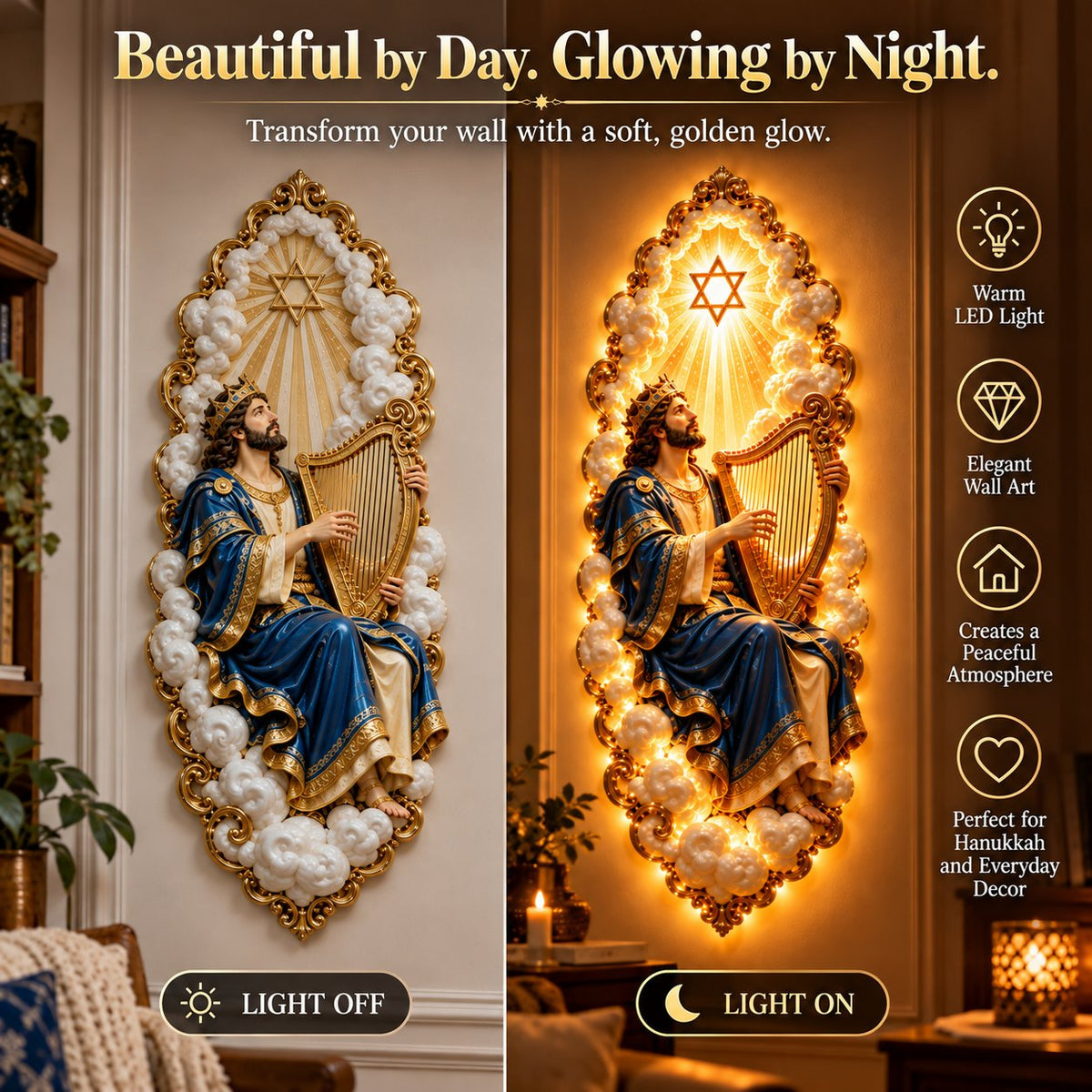Jewish Heritage Illuminated Wall Art – High Priest Inspired Design