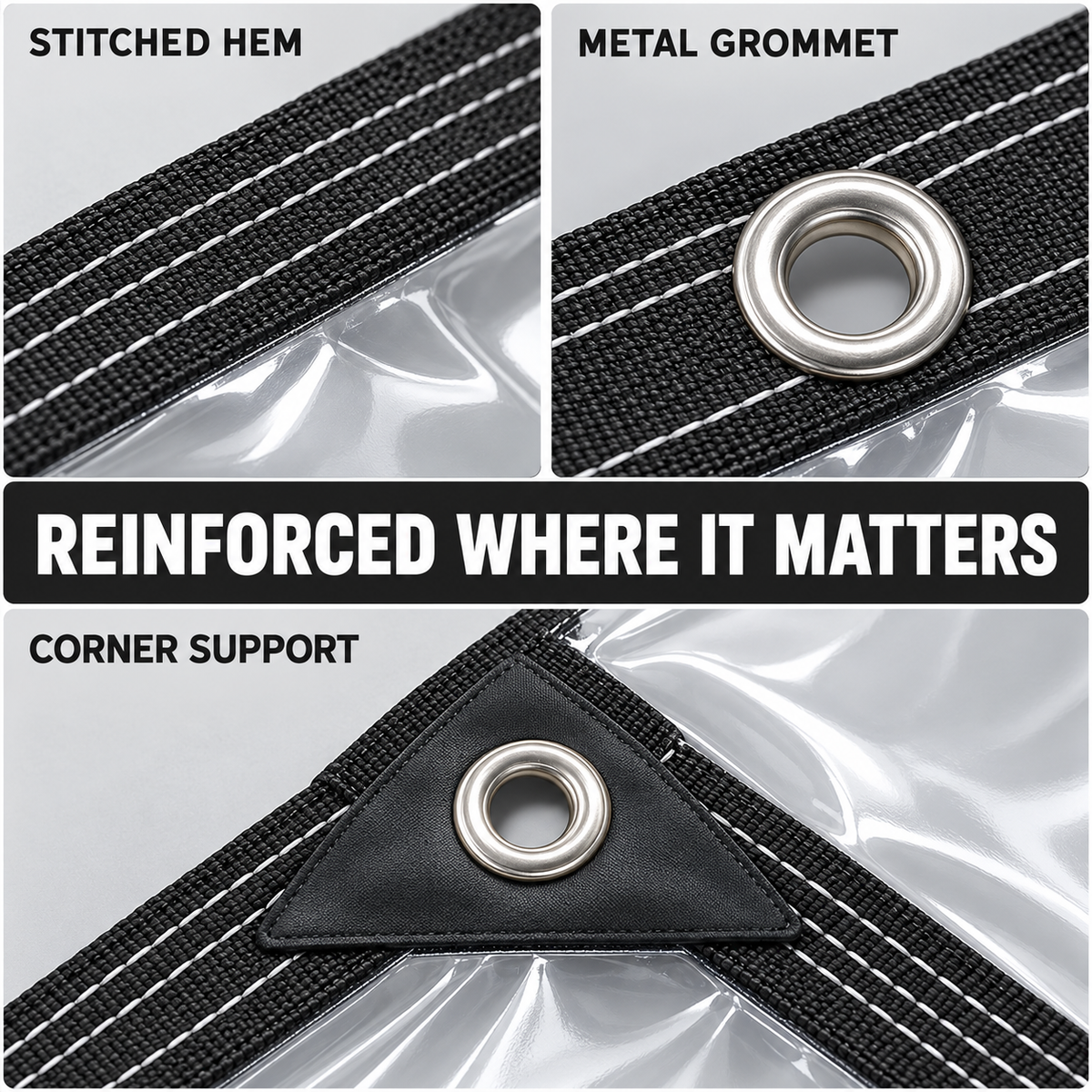 💧🛠️ Reinforced Clear Waterproof Tarp – Outdoor Cover with Metal Grommets