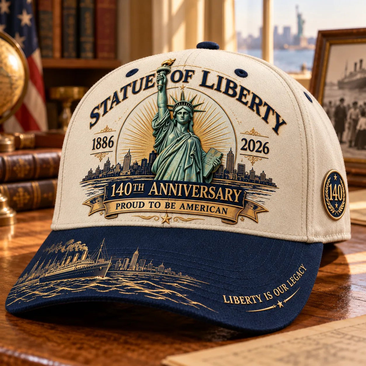 💝 LAST DAY 49% OFF | 🗽 140 Years of Liberty | Statue of Liberty Commemorative Cap 1886–2026 🇺🇸