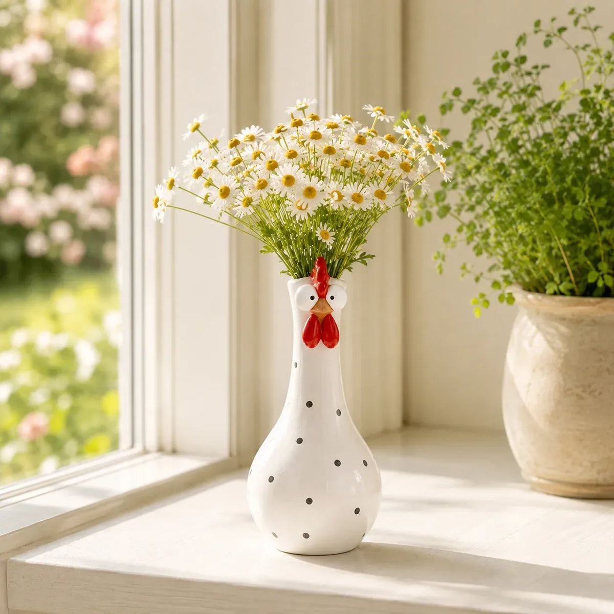 Whimsical Chicken or Cat Flower Vase for Home Decor – image 6