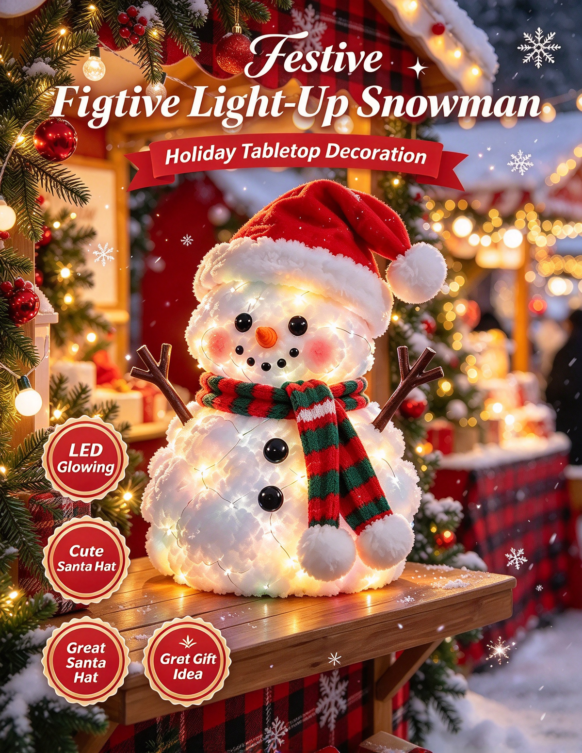🔥 LAST DAY 49% OFF | ⛄✨ Snowman Glow™ – Light-Up Christmas Plush Decor