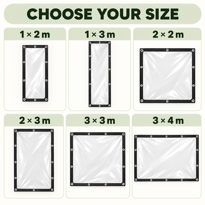 💧🛠️ Reinforced Clear Waterproof Tarp – Outdoor Cover with Metal Grommets