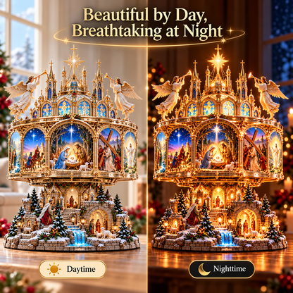 ⛪✨ Sacred Story Glow™ | Rotating Nativity Display