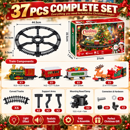 🚂🎄 Christmas Express Around the Tree™ | 37-Piece Light & Sound Train Set