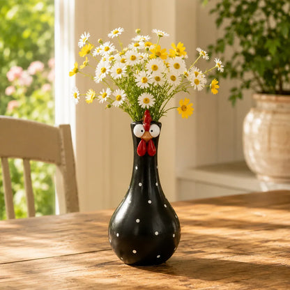 Whimsical Chicken or Cat Flower Vase for Home Decor – image 7