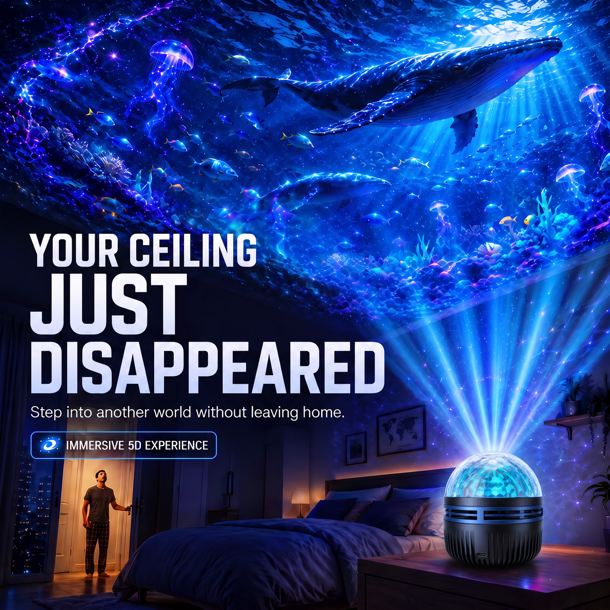 🌌 Celestial Rift™ | 360° Immersive Starfield Projector